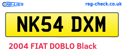 NK54DXM are the vehicle registration plates.