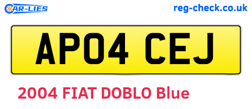 AP04CEJ are the vehicle registration plates.