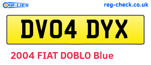 DV04DYX are the vehicle registration plates.