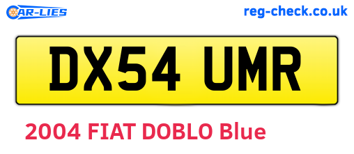 DX54UMR are the vehicle registration plates.