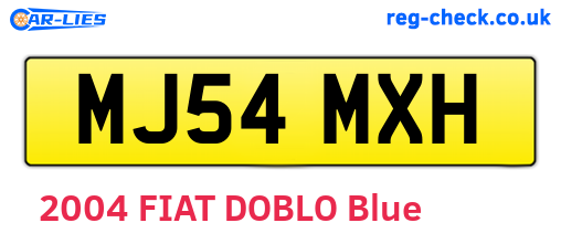 MJ54MXH are the vehicle registration plates.