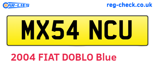 MX54NCU are the vehicle registration plates.