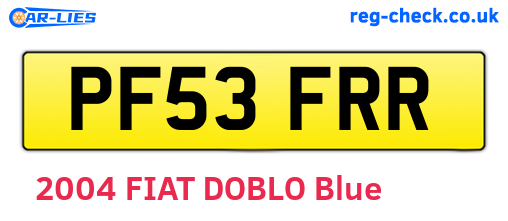 PF53FRR are the vehicle registration plates.