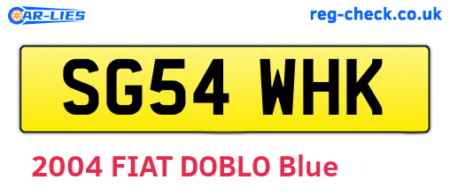 SG54WHK are the vehicle registration plates.