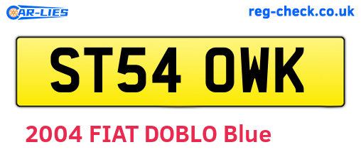 ST54OWK are the vehicle registration plates.