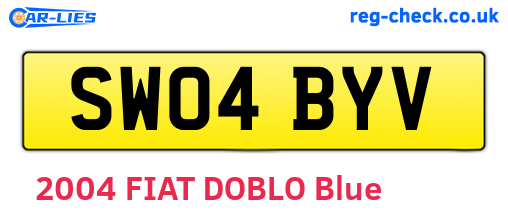 SW04BYV are the vehicle registration plates.