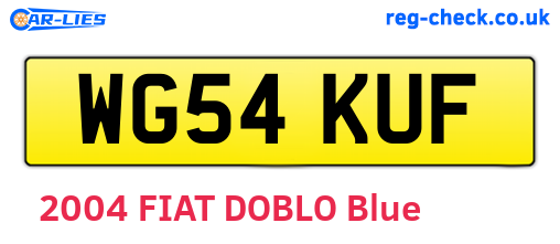 WG54KUF are the vehicle registration plates.