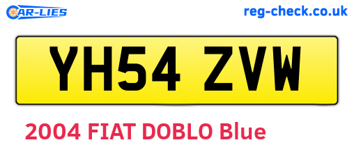 YH54ZVW are the vehicle registration plates.