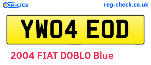 YW04EOD are the vehicle registration plates.