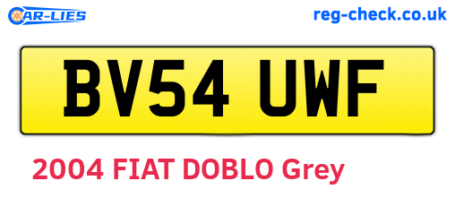 BV54UWF are the vehicle registration plates.