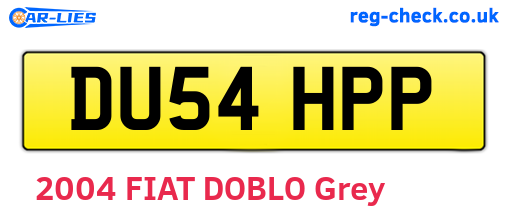DU54HPP are the vehicle registration plates.