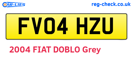 FV04HZU are the vehicle registration plates.