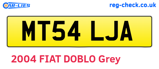 MT54LJA are the vehicle registration plates.