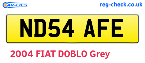 ND54AFE are the vehicle registration plates.