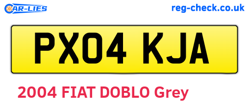 PX04KJA are the vehicle registration plates.