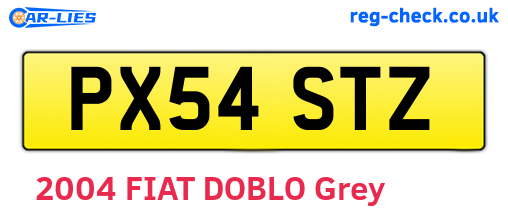 PX54STZ are the vehicle registration plates.