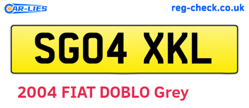 SG04XKL are the vehicle registration plates.