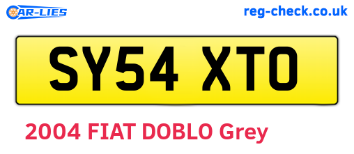 SY54XTO are the vehicle registration plates.