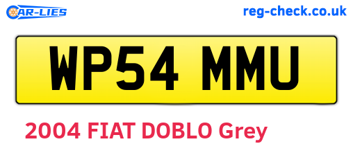 WP54MMU are the vehicle registration plates.