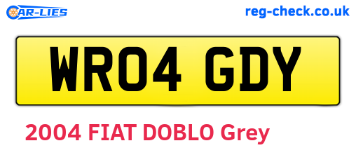 WR04GDY are the vehicle registration plates.
