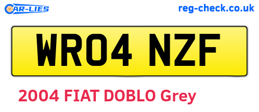 WR04NZF are the vehicle registration plates.