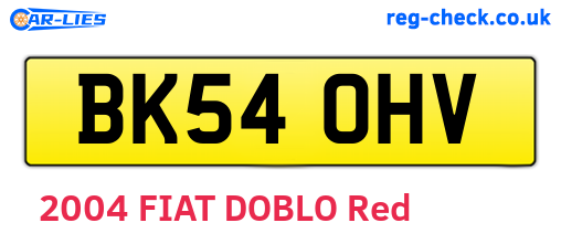 BK54OHV are the vehicle registration plates.