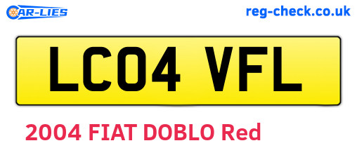 LC04VFL are the vehicle registration plates.