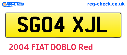 SG04XJL are the vehicle registration plates.
