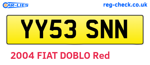 YY53SNN are the vehicle registration plates.