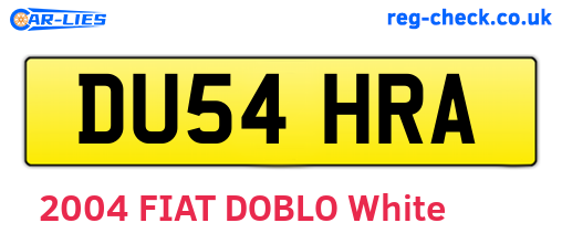 DU54HRA are the vehicle registration plates.
