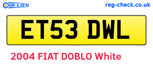ET53DWL are the vehicle registration plates.