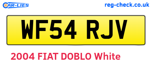 WF54RJV are the vehicle registration plates.