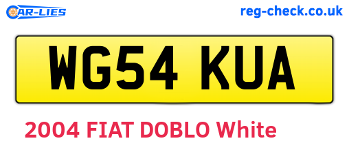 WG54KUA are the vehicle registration plates.