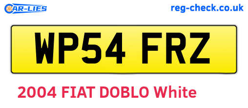 WP54FRZ are the vehicle registration plates.