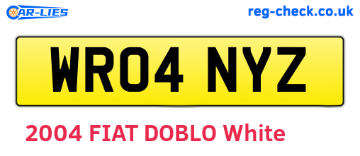 WR04NYZ are the vehicle registration plates.