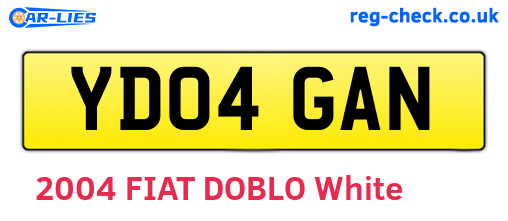 YD04GAN are the vehicle registration plates.
