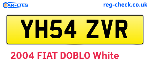 YH54ZVR are the vehicle registration plates.