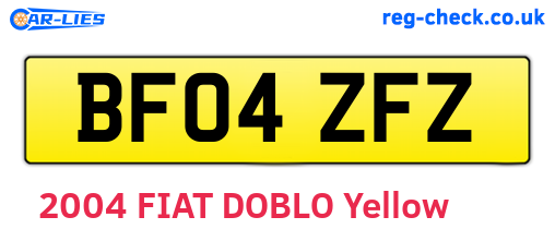 BF04ZFZ are the vehicle registration plates.