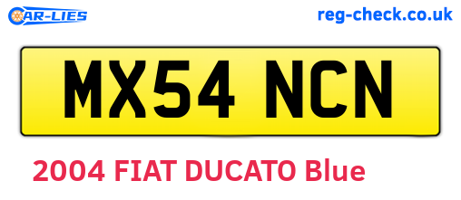 MX54NCN are the vehicle registration plates.