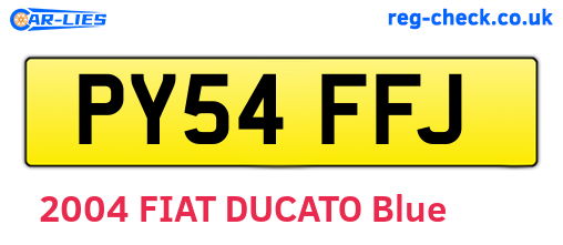 PY54FFJ are the vehicle registration plates.