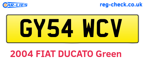 GY54WCV are the vehicle registration plates.