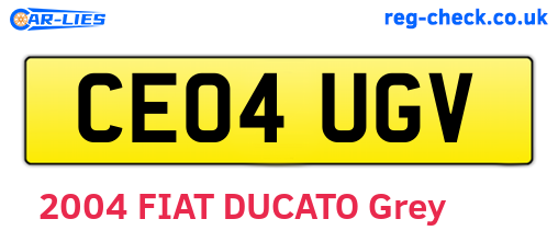 CE04UGV are the vehicle registration plates.