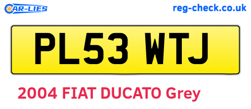 PL53WTJ are the vehicle registration plates.