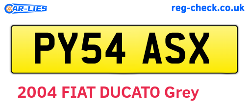 PY54ASX are the vehicle registration plates.