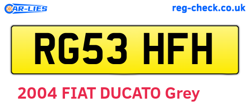 RG53HFH are the vehicle registration plates.