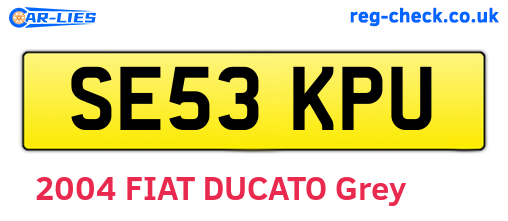 SE53KPU are the vehicle registration plates.