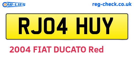 RJ04HUY are the vehicle registration plates.