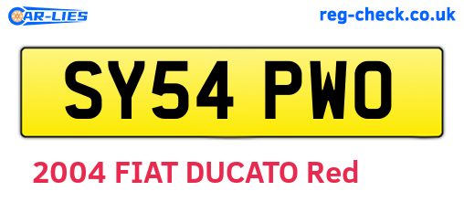 SY54PWO are the vehicle registration plates.