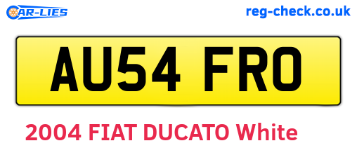 AU54FRO are the vehicle registration plates.