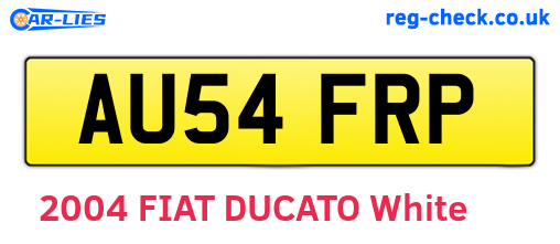 AU54FRP are the vehicle registration plates.